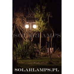 Lampa latarnia solarna ogrodowa 30W 14Ah 2,9m 2 kule